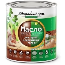 Масло деревозащитное Здоровый дом для террас и деревянных полов 0,75 л, серо-голубой