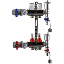 TIM Коллектор с расходомерами KA002 1" х 2 выхода ( в сборе) для теплого пола