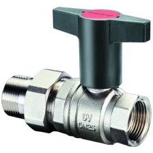 Кран шаровый Optibal 1/2" НГ с американкой маховик пластмассовый Oventrop (1075704)