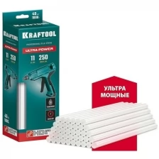 KRAFTOOL 40 шт., 1 кг, 11 x 250 мм (11-12 мм), прозрачные, ультрамощные клеевые стержни 06848-40