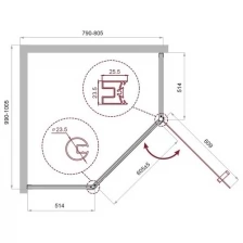 BelBagno Душевой уголок BelBagno UNO-195-PH-1-100/80-C-Cr