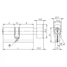 Fuaro Цилиндровый механизм с вертушкой R302/70 mm-BL (30+10+30) AB бронза 5 кл. Блистер