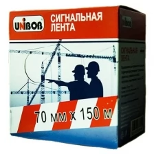 Лента сигнальная Unibob красно-белые полоски 70 мм 150 м