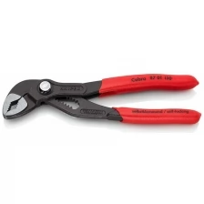 Клещи переставные сантехнические с фиксатором KNIPEX KN-8701150, 32 мм (1 1/4"), под ключ 30 мм, L-150 мм, Cr-V, серые, обливные рукоятки