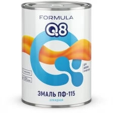 Эмаль ПФ-115 алкидная Formula Q8, глянцевая, 0,9 кг, черная